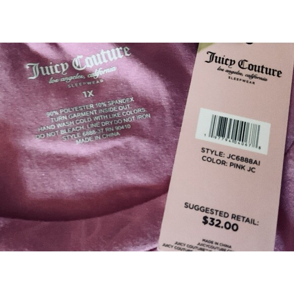 Juicy Couture Women's Sleepwear Dress Size 1X Light Pink (JC Logo) - Picture 6 of 6